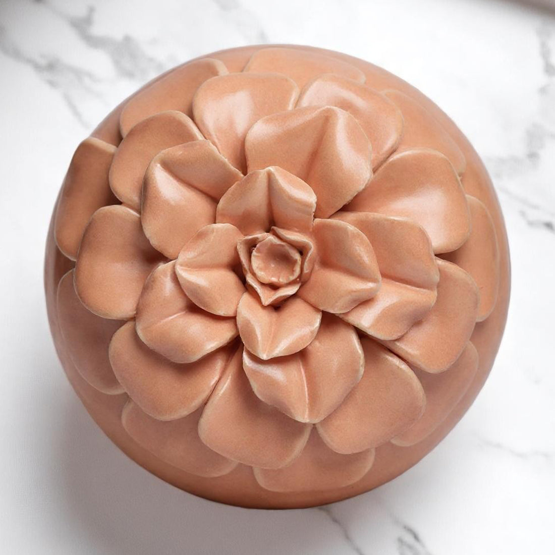 Peony Floral Soy Wax Candle Blush Pink Ceramic with Coastal Breeze | 6.5 oz